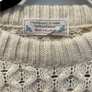 highland home industries scotland wool cable knit  fisherman chunky aran sweater